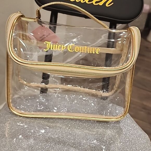 Juicy Couture 4PC Logo Bows & Hearts Cosmetic Case - Picture 4 of 9